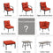 Festival Depot 5 Pcs Patio Conversation Set Sectional Sofa Chair Outdoor Furniture All-Weather Bistro Set with Left-arm&Right-arm Armless Chair Ottoman Side Table for Garden Porch Deck Backyard (Red)