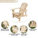 Rustic Natural Finish Wooden Adirondack Chair for Outdoor Seating Comfort