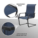 Festival Depot Outdoor Dining Chairs Set of Patio Armchairs with Textilene Fabric and High Back All Weather Metal Furniture for Backyard Deck Garden