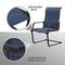 Festival Depot Outdoor Dining Chairs Set of Patio Armchairs with Textilene Fabric and High Back All Weather Metal Furniture for Backyard Deck Garden