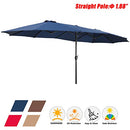 Festival Depot 14.7 ft Patio Umbrella Outdoor Large Twin Umbrella Double-Sided Ventilation Sun Canopy Market Umbrella with Aluminum Pole Handle Crank Without Base for Garden, Poolside, Deck