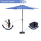 Festival Depot 9Ft Round Patio Umbrella Outdoor Market Table Umbrella with Hand Crank Open System Without Base or Stand for Deck Porch Pool Balcony