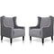 Festival Depot 2 pcs Indoor Modern Fabric Furniture Set Accent Arm Chair Single Sofa for Living Room Bedroom with Wingback and Comfortable Seat, 28.7" x 18.9" x 30.7", Grey