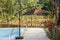 Festival Depot Outdoor Patio Umbrella Offset Cantilever Hanging Sun Umbrella with Hand Crank and Water Base/Stand for Pool Porch Deck Market Lawn