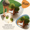 Festival Depot Patio Outdoor Planter Rustic Tri-Tier Wooden Flower Pot Shelf with Buckets Garden Decorative Barrel Stand for FD15113 FD15113