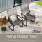 Festival Depot Outdoor Dining Chairs Set of Patio Armchairs with Textilene Fabric and High Back All Weather Metal Furniture for Backyard Deck Garden