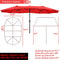 Festival Depot 14.7 ft Patio Umbrella Outdoor Large Twin Umbrella Double-Sided Ventilation Sun Canopy Market Umbrella with Aluminum Pole Handle Crank Without Base for Garden, Poolside, Deck