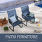 Festival Depot Outdoor Dining Chairs Set of Patio Armchairs with Textilene Fabric and High Back All Weather Metal Furniture for Backyard Deck Garden