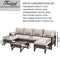 Festival Depot 7 Pieces Patio Outdoor Furniture Conversation Set Sectional Sofa with All-Weather Brown PE Rattan Wicker Back Chair, Coffee Table, Ottoman and Thick Soft Removable Couch Cushions