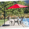 Festival Depot Outdoor Patio Umbrella Offset Cantilever Hanging Sun Umbrella with Hand Crank and Water Base/Stand for Pool Porch Deck Market Lawn