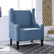 Festival Depot 1 Piece Indoor Modern Fabric Furniture Accent Arm Chair Single Sofa for Living Room Bedroom with Wingback and Comfortable Seat, 28.7" x 18.9" x 30.7", Blue