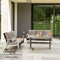 Festival Depot Patio Dining Table Rectangle Wicker Table in Metal Frame with Woven Rattan Outdoor Furniture for Deck Garden Poolside