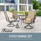 Festival Depot 5 Pieces Patio Dining Conversation Set, 4 Swivel Bistro Armrest Chair & 1 Round Metal Table with 2.04" Umbrella Hole for Deck Poolside Porch Backyard