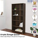 Festival Depot 5-Tier Bookcase Storage Organizer Cabinet Unit 66.3 Inches Height Decor Furniture Bookshelf with Adjustable Shelves Display Rack for Office Living Room