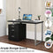 Festival Depot 47.5" Home Office Desk Modern Computer Desk with Metal Frame Laptop Table with Reversible File Cabinet Including Drawers for Study Working
