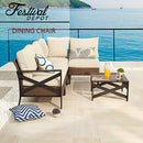 Festival Depot Patio Wicker Sofa Sectional Corner Chair with Thick Cushions Outdoor Furniture for Garden Yard Poolside