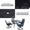 Festival Depot Patio Dining Set 5-Piece Outdoor Metal Furniture Set, 4 Swivel Chairs and 1 Square Dining Table with 1.61" Umbrella Hole for Porch Lawn Garden Balcony Pool Backyard, Black