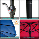 Festival Depot 9Ft Round Patio Umbrella Outdoor Market Table Umbrella with Hand Crank Open System Without Base or Stand for Deck Porch Pool Balcony