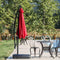 Festival Depot Outdoor Patio Umbrella Offset Cantilever Hanging Sun Umbrella with Hand Crank and Water Base/Stand for Pool Porch Deck Market Lawn