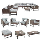 Festival Depot 14 Pieces Patio Conversation Set Outdoor Furniture Combination Sectional Corner Sofa All-Weather Woven Wicker Metal Armchairs with Seating Back Cushions Side Coffee Table Ottoman,Gray