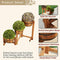 Festival Depot Patio Outdoor Planter Rustic Tri-Tier Wooden Flower Pot Shelf with Buckets Garden Decorative Barrel Stand for FD15113 FD15113