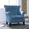 Festival Depot 1 Piece Indoor Modern Fabric Furniture Accent Arm Chair Single Sofa for Living Room Bedroom with Hand-Crafted Button Tufting Details and Thick Cushions,29.3" x 28.7" x 39.6"