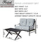 Festival Depot 2pcs Outdoor Furniture Patio Conversation Set Metal X Shaped Legs Coffee Table Loveseat Armchairs with Seat and Back Cushions Without Pillows for Lawn Beach Backyard Pool, Grey