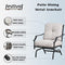 Festival Depot 4 pc Conversation Set Patio Outdoor ArmChairs Loveseat Set with Coffee Table Fabric Metal Frame Furniture Garden Bistro Seating Thick Soft Cushions