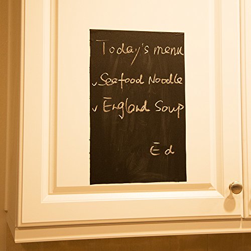 Self-Adhesive Wall Blackboard Sticker Chalkboard Decal Wall Sticker with 5 Colored Chalk - Blackboard Contact Paper Vinyl Measures 17.7" X 78.7" - Black