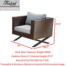 Festival Depot Patio Chair Wicker Armchair with Thick Cushions and X Shaped Steel Legs Metal Frame Outdoor Furniture for Garden Yard All-Weather