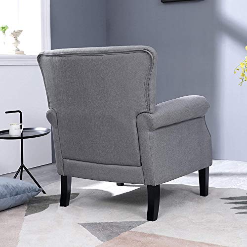 Festival Depot 1 Piece Indoor Modern Fabric Furniture Accent Arm Chair Single Sofa for Living Room Bedroom with Comfortable Seat