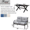 Festival Depot 2 pc Conversation Set Outdoor Patio Loveseat with Seat and Back Thick Cushions and Coffee Table Metal Furniture for Garden Bistro