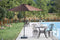 Festival Depot 9Ft Round Patio Umbrella Outdoor Market Table Umbrella with Hand Crank Open System Without Base or Stand for Deck Porch Pool Balcony