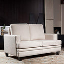 Festival Depot 1 Piece Indoor Modern Fabric Furniture Accent Arm Sofa Loveseat for Living Room Bedroom with Thick Cushion and Deep Seat, 52.7" x 31.5" x 35"