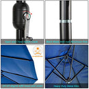 Festival Depot 14.7 ft Patio Outdoor Double-Sided Umbrella Large Twin Market Ventilation Aluminum Crank for Porch, Deck, Backyard and Pool