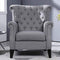 Festival Depot 1 Piece Indoor Modern Fabric Furniture Accent Arm Chair Single Sofa for Living Room Bedroom with Hand-Crafted Button Tufting Details and Thick Cushions,29.3" x 28.7" x 39.6"