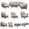 Festival Depot 10 Pcs Patio Outdoor Furniture Conversation Set Sectional Corner Sofa with All-Weather Brown PE Rattan Wicker Chair, Ottoman, Coffee Side Table and Thick Removable Couch Cushions