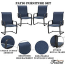 Festival Depot Outdoor Dining Chairs Set of Patio Armchairs with Textilene Fabric and High Back All Weather Metal Furniture for Backyard Deck Garden