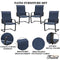 Festival Depot Outdoor Dining Chairs Set of Patio Armchairs with Textilene Fabric and High Back All Weather Metal Furniture for Backyard Deck Garden
