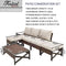 Festival Depot 6 Pcs Patio Outdoor Furniture Conversation Set Sectional Sofa with All-Weather Brown PE Rattan Wicker Back Chair, Coffee Table, Ottoman and Soft Thick Removable Couch Cushions