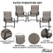Festival Depot Outdoor Dining Chairs Set of Patio Armchairs with Textilene Fabric and High Back All Weather Metal Furniture for Backyard Deck Garden