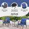 Festival Depot 3 Pcs Patio Bistro Set PE Wicker Conversation Set, Outdoor Furniture Armchairs with Cushions Metal Side Coffee Table for Backyard Porch Balcony Outside Poolside Lawn (Blue)