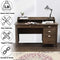 Festival Depot 53" Home Office Desk Writing Computer Desk Vintage Wood Style Laptop Table with Hutch and Sliding Track Drawers for Study Bedroom Workstation