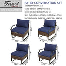 Festival Depot 10 Pcs Patio Conversation Sets Outdoor Furniture Sectional Sofa with All-Weather PE Rattan Wicker Chair,Loveseat Coffee Table and Thick Soft Removable Couch Cushions(Blue)