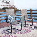 Festival Depot Outdoor Dining Chairs Set of Patio Armchairs with Textilene Fabric and High Back All Weather Metal Furniture for Backyard Deck Garden