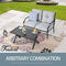 Festival Depot 2 pc Conversation Set Outdoor Patio Loveseat with Seat and Back Thick Cushions and Coffee Table Metal Furniture for Garden Bistro