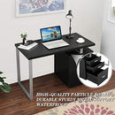 Festival Depot 47.5" Home Office Desk Modern Computer Desk with Metal Frame Laptop Table with Reversible File Cabinet Including Drawers for Study Working