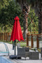 Festival Depot Outdoor Patio Umbrella Offset Cantilever Hanging Sun Umbrella with Hand Crank and Water Base/Stand for Pool Porch Deck Market Lawn