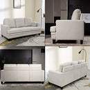 Festival Depot 1 Piece Indoor Modern Fabric Furniture Rivet Edge Armrest 3-Seat Sofa Couch for Living Room Bedroom with Comfortable Seat, 74.8" x 31.5" x 30.7"