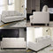 Festival Depot 1 Piece Indoor Modern Fabric Furniture Rivet Edge Armrest 3-Seat Sofa Couch for Living Room Bedroom with Comfortable Seat, 74.8" x 31.5" x 30.7"